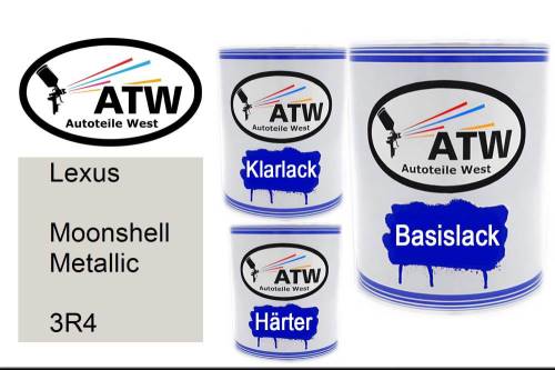 Lexus, Moonshell Metallic, 3R4: 1L Lackdose + 1L Klarlack + 500ml Härter - Set, von ATW Autoteile West.